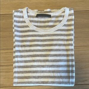 Jenni Kayne Striped Oatmeal and White T-Shirt